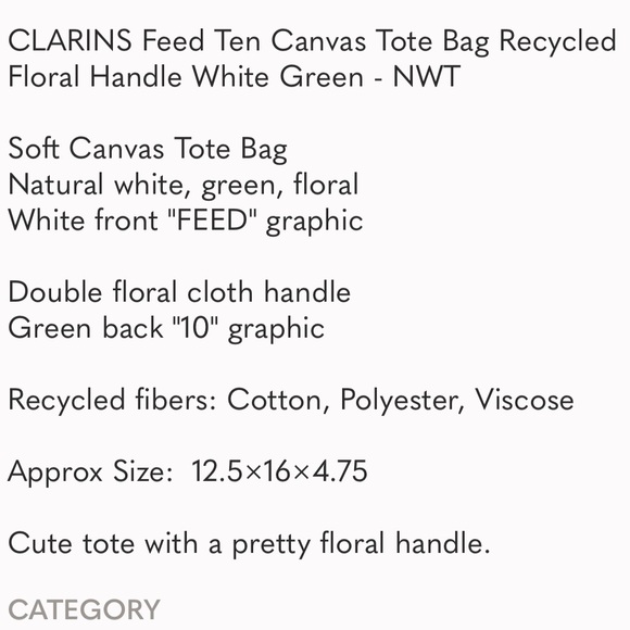 FEED x Clarins Recycled Tote Bag - Picture 12 of 12